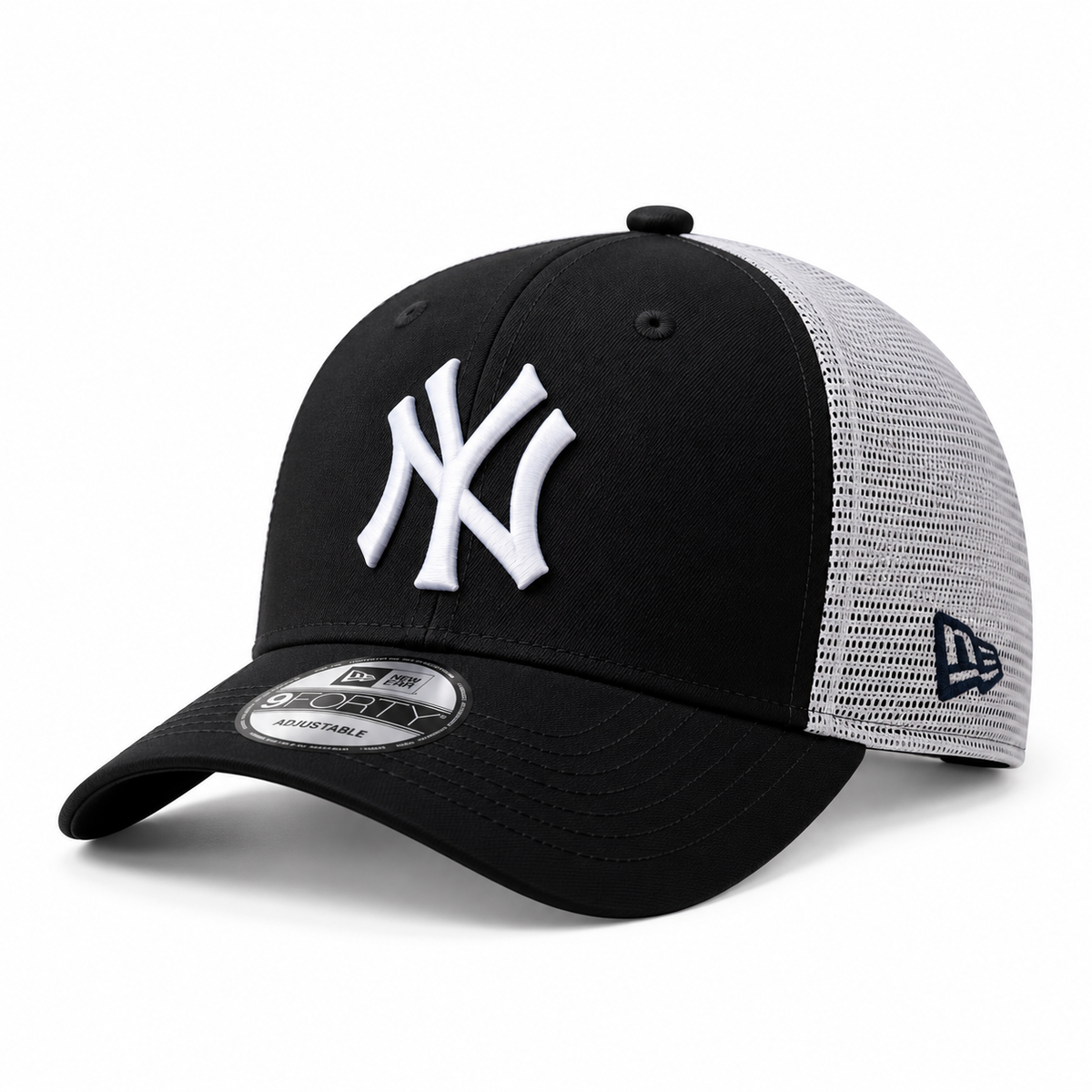New Era NY Black & White Trucker Cap