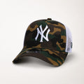 Camouflage and white NY trucker cap